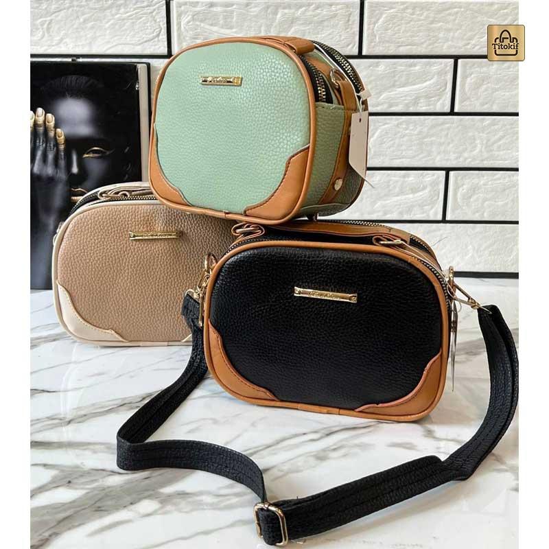 کیف دوشی و دستی دخترانه مدل دو زیپ کد b20