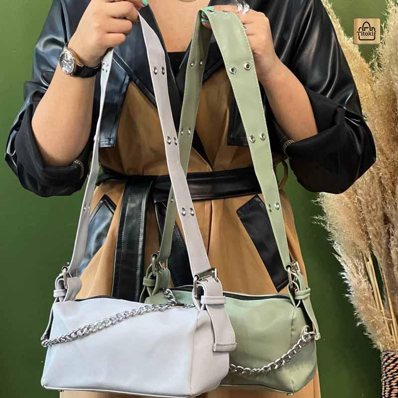 کیف دوشی دخترانه مدل پانچی چرم کد b73
