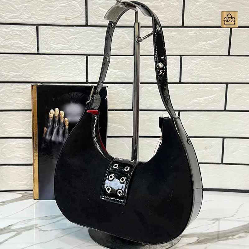 کیف دوشی دستی دوحالته دخترانه مدل پانچی طرح مخملی کد b127