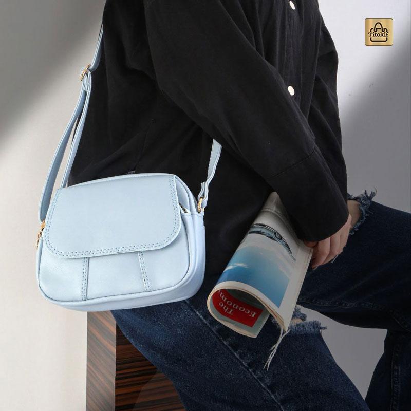 کیف دوشی سه زیپ دخترانه کد 599