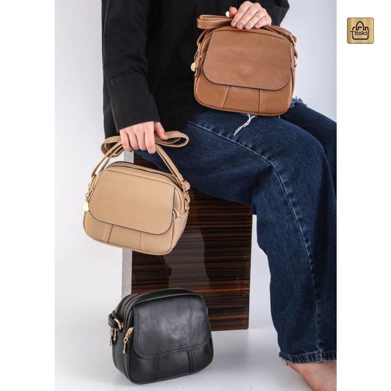 کیف دوشی سه زیپ دخترانه کد 599